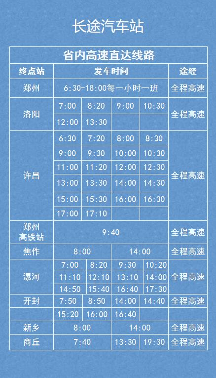 平顶山最新列车时刻表