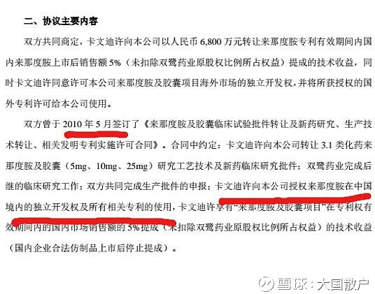 双鹭来那度胺最新消息